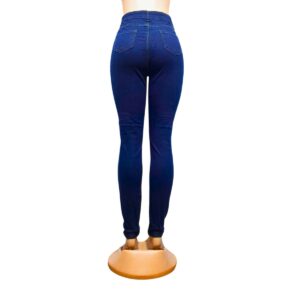 Jeans Azul Marino Nuevo/Rasgado, Marca Boohoo, Talla 12 – 38 cm de ancho