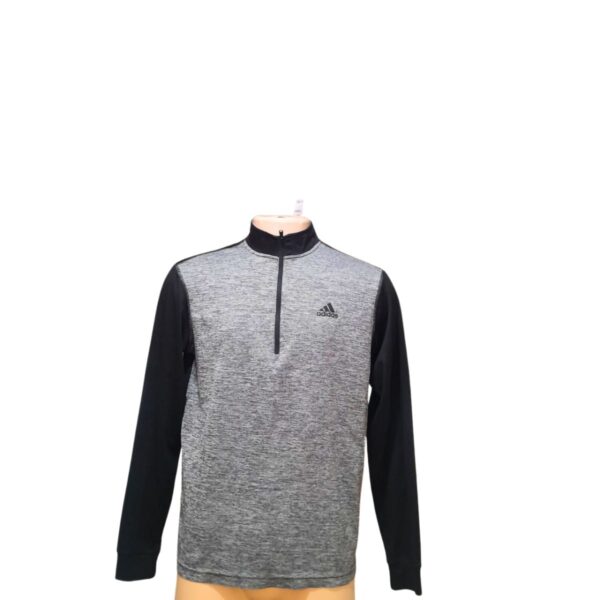 Camiseta Slim Manga Larga Deportiva/ Gris, Negro , Marca ADIDAS, Talla S - 59 cm de ancho