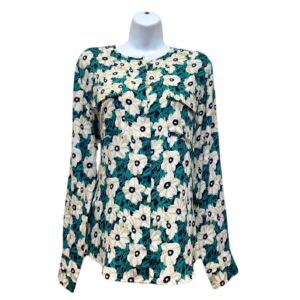 Blusa Nueva Floral , Medidas 57cm de ancho, 61cm de largo, Marca Who What Wear, Talla L