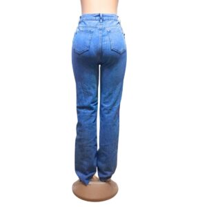 Jeans Azul Claro Nuevo, Marca PRETTLITTLETHING, Talla 4 – 38 cm de ancho