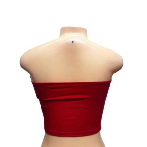 Top de Tubo Corto/ Rojo Nuevo, Marca Trendy Queen, Talla S – 34 cm de ancho