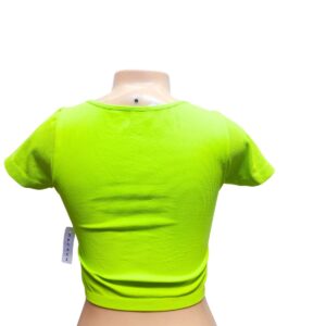 Top Cuello V/ Verde Fosforecente Nuevo, Marca PAC, Talla M – 35 cm de ancho