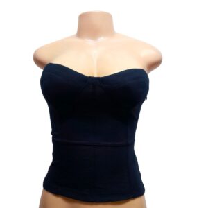 Top de Tubo Tallado/Negro Nuevo, Marca GLENCYFELIZ, Talla XS – 29 cm de ancho