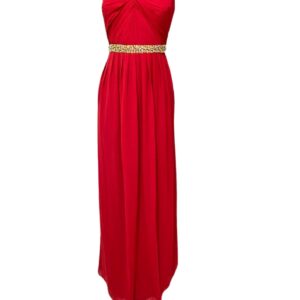 Vestido Rojo Nuevo, Medidas 47cm de ancho y 142cm de largo, Marca MayQueen, Talla 18