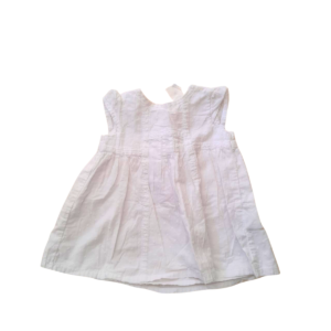 Vestido De Niña Blanco, Marca BABY/BGOSH, Talla 3M – 25 cm de ancho