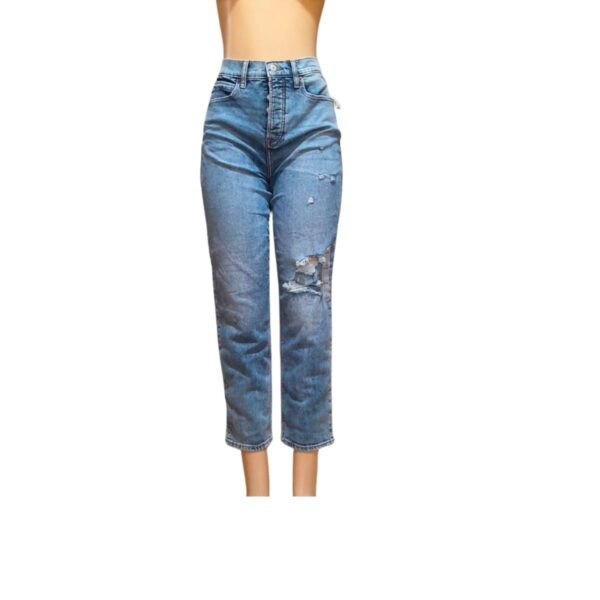 Jeans Dama Azul Claro/ Rasgado, Nuevo, Marca OLD NAVY, Talla 4 - 40 cm de ancho