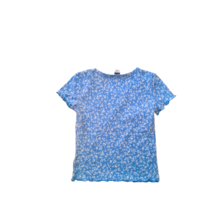 Blusa De Niña Floreado Celeste, Marca OLD NAVY, Talla 6/7T – 30 cm de ancho