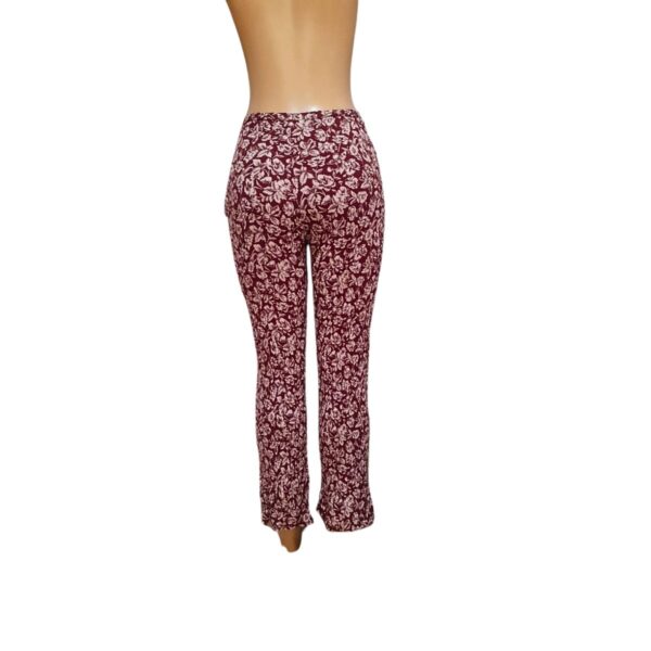 Palazo Rojo Vino Floreado, Marca , Talla S - 40 cm de ancho - Imagen 2