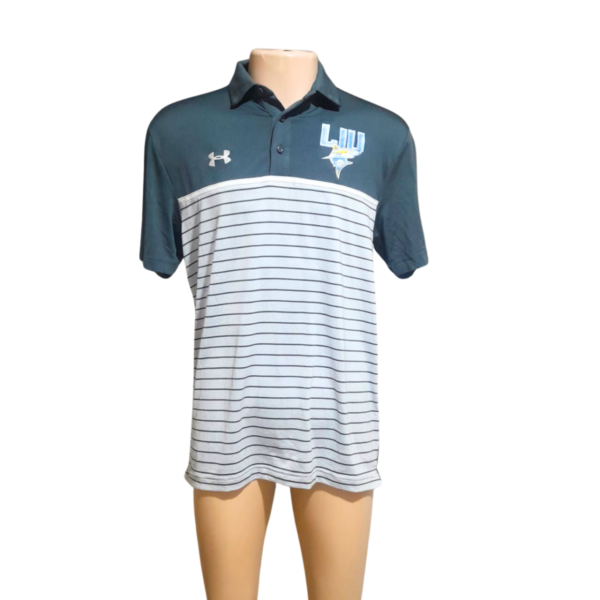 Camiseta De Cuello Deportiva Blanco/Gris, Marca UNDER ARMOUR, Talla M - 54 cm de ancho