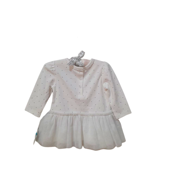 Vestido Manga Larga/ Blanco, Nuevo, Marca LITTLE ME , Talla 6M - 25 cm de ancho - Imagen 2