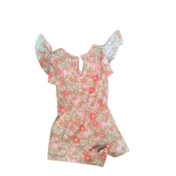 Enterizo de Niña Floreado, Marca Picapino, Talla 6/9M - 31 cm de ancho