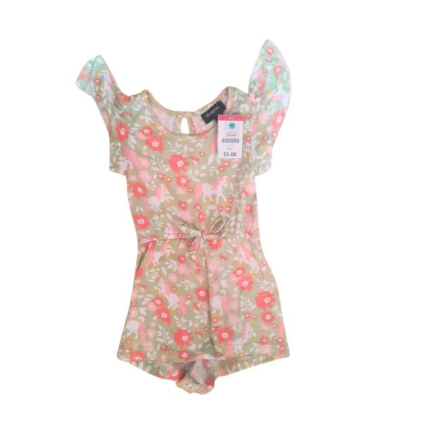 Enterizo de Niña Floreado, Marca Picapino, Talla 6/9M - 31 cm de ancho - Imagen 2