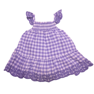 Vestido de Niña/ Cuadriculado, Marca SHABBY-CHIC, Talla 12M – 25 cm de ancho