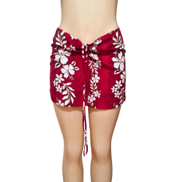 Falda Hawaina Rojo, Marca CHARLOTTE ROSSE, Talla M - 48 cm de ancho