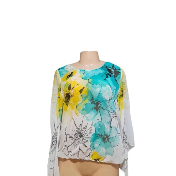 Blusa Floreada , Marca ALFANY, Talla S - 45 cm de ancho