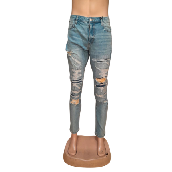 Jeans De Caballero Nuevo Rasgado, Marca NOVAMEN, Talla 36 - 49 cm de ancho