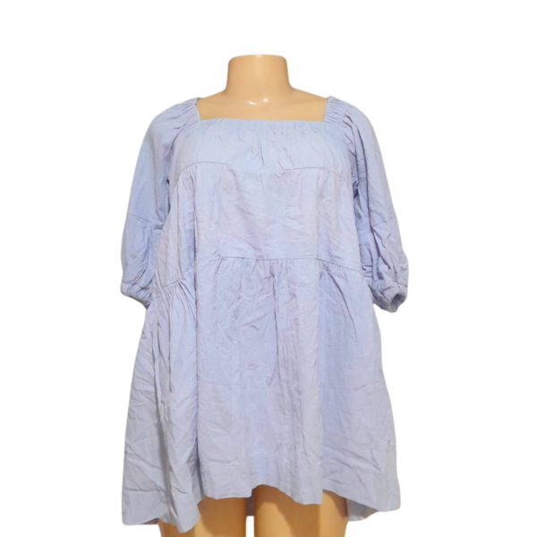 Blusa Olgada Morada Manga 3/4, Marca MUSTAR STED, Talla M - 58 cm de ancho