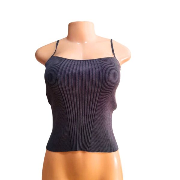 Blusa De Tirantes Gris/Azul, Marca , Talla S - 34 cm de ancho