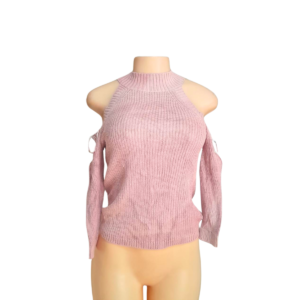 Blusa De Cuello Tortuga Manga Larga Rosa Vieja, Marca TIMING, Talla S – 37 cm de ancho