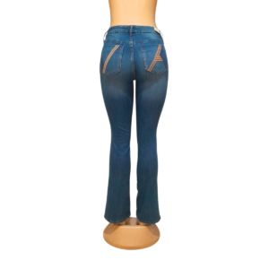 Jeans Dama Azul Claro Acampanado/ Nuevo, Marca VINTAGE/AMERICA, Talla 26 – 37 cm de ancho