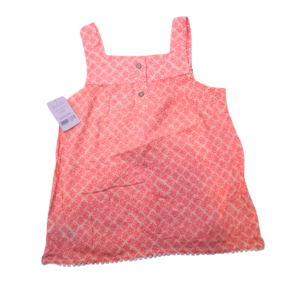 Vestido Rosa De Niña/ Nuevo, Floreado, Marca CARTERS, Talla 7T – 43 cm de ancho