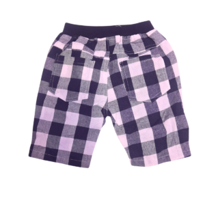 Short de caballero/ Cuadriculado azul, blanco, Marca YILAKU, Talla 2/3Y  – 24cm de ancho