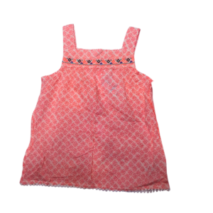 Vestido Rosa De Niña/ Nuevo, Floreado, Marca CARTERS, Talla 7T – 43 cm de ancho