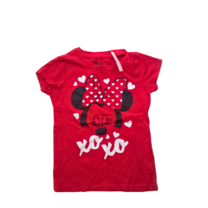 Camiseta De Niña Color Rojo Mennie, Marca DISNEY, Talla 6T – 32 cm de ancho