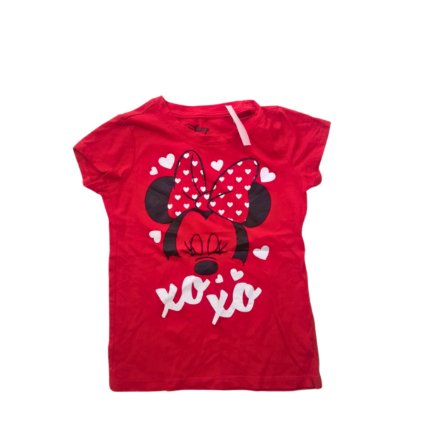 Camiseta De Niña Color Rojo Mennie, Marca DISNEY, Talla 6T - 32 cm de ancho