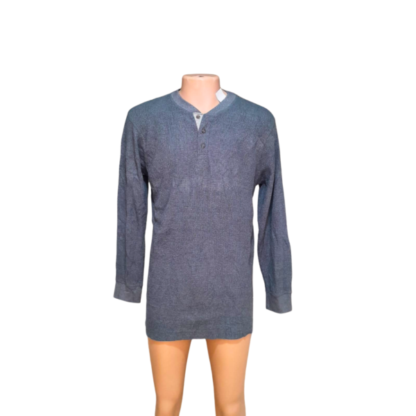 Camiseta Manga Larga Verde/Gris, Marca POLO, Talla XL - 59 cm de ancho