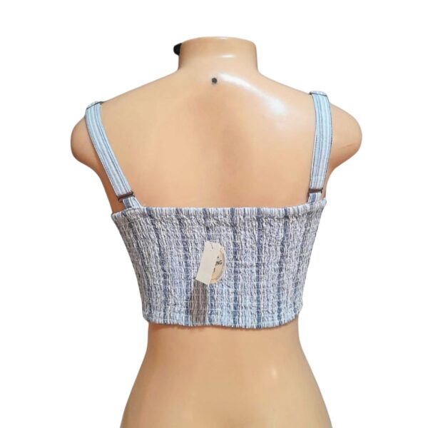 Blusa De Tirantes Rayada/Azul,Blanco, Marca AEROPOSTALES, Talla S - 37 cm de anco - Imagen 2