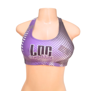 Top Deportivo Morado , Marca CHAMPION, Talla M – 34 cm de ancho