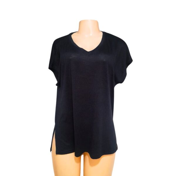 Camiseta Negra Slim, Marca ORVIS, Talla M - 64 cm de ancho
