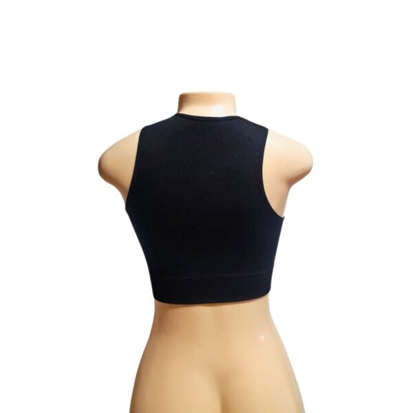 Top Negro Sin Mangas, Marca STREETWEAR, Talla S - 31 cm de ancho - Imagen 2