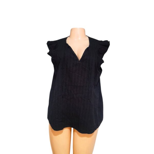 Blusa Olgada Negra Sin Manga/Rebuelo, Marca SONOMA, Talla XL - 64 cm de ancho