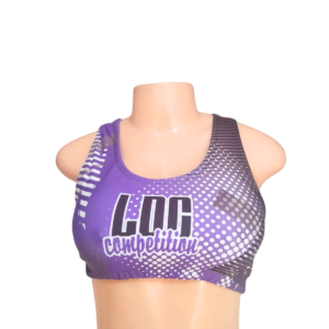 Top Deportivo Morado , Marca CHAMPION, Talla S – 30 cm de ancho