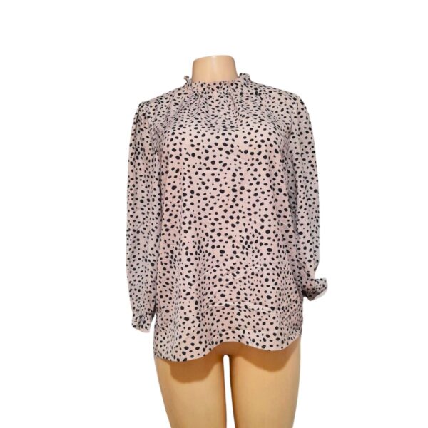 Blusa Manga Larga Puntos Negro, Marca , Talla M - 57 cm de ancho