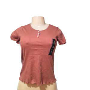 Blusa Café Slim/ Nueva, Marca ART/CLASS, Talla S- 38 cm de ancho