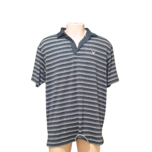 Camiseta Con Cuello Rayada/Negra, Marca CALLAWAY, Talla L – 67