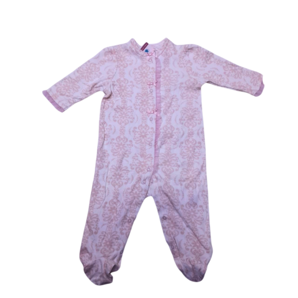 Mameluco Color rosa Vieja/ Nuevo, Marca LITTLE  ME , Talla 6M -  30 cm de ancho