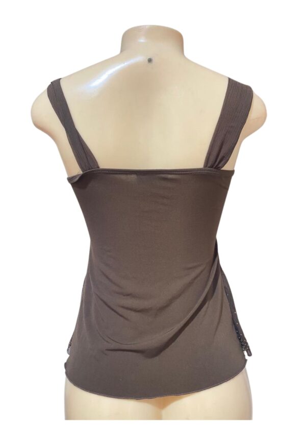 Blusa Café,Medidas 34cm de ancho y 59cm de largo, Marca IZ, Talla S - Imagen 2