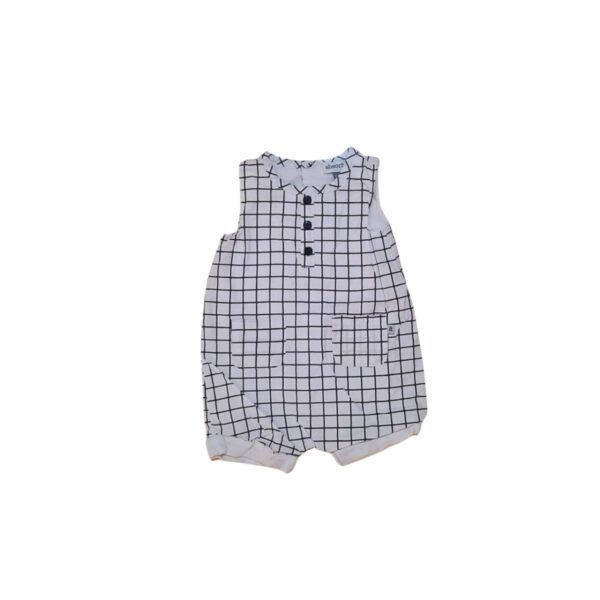 Mameluco Cuadriculado Short, Marca ABSORBA, Talla 0/3M - 26 cm de ancho