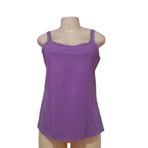 Blusa sin Mangas Morada,Medidas 48cm de ancho y 63cm de largo, Marca Stretch Cami, Talla 14