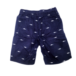 Short De Tiburones Azul Negro/ Nuevo, Marca OLD NAVY, Talla 10/12T – 34 cm de ancho