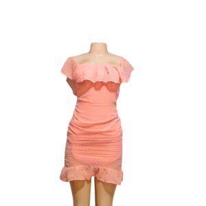 Vestido Rosa Pastel/ Tallado Nuevo, Marca EILLY- BAZAR, Talla M – 40 cm de ancho