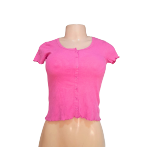 Blusa De Niña Rosada Slim, Marca OLD NAVY, Talla 10/12T – 38 cm de ancho