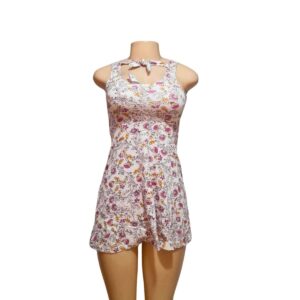 Vestido Corto Floreado/ Blanco, Marca OLD NAVY, Talla XS – 37 cm de ancho