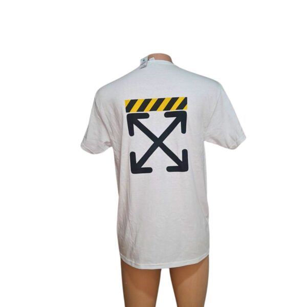 Camiseta Cuello Redondo Blanca con Estampado, Marca JERZEES, Talla M - 52 cm de ancho - Imagen 2