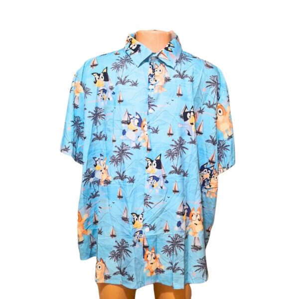 Camisa De Bluey Manga Corta/ Nueva, Marca SHESHOW, Talla XXXL - 80 cm de ancho
