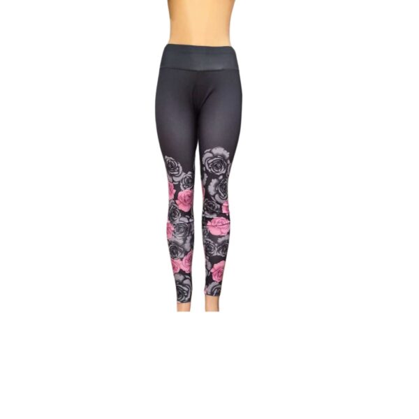 Licra Deportiva Gris/Floreada, Marca , Talla M - 36 cm de ancho